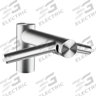 DYSON Hand Dryer and Faucet: Stainless Steel, Brushed Finish, Single-Post, Hardwired - Single-Post Sensor Bathroom Faucets with Dryers