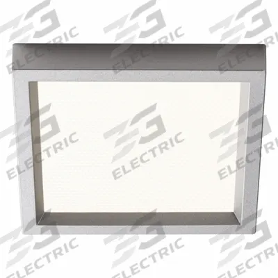LIGHTOLIER Square Downlight: 4 in Dia, Silver, 5/8 in Ht, 650 lm, 2700K, 9.5 W - Low-Profile Square Surface-Mount Downlights