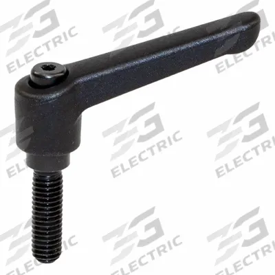 JW WINCO Adjustable Handles; Adjustable Levers: Plastic w/ Steel Thread, 1/4"-20 Thread - Teardrop-Style Adjustable Handles with Threaded Stud