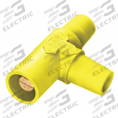 HUBBELL Tapping Tee: Female-Male-Female, Yellow, 600V AC/600V DC, 400 A - Tapping Tees