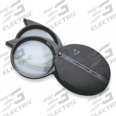 BAUSCH & LOMB Folding Pocket Magnifier: 4X to 9X, 1.1 in/2.5 in Focal Distance - Magnifiers