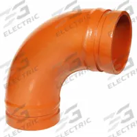 GRUVLOK Metal Pipe Elbow: 90° Long Radius Elbow, 6 in x 6 in, Ductile Iron, 300 psi @ 150° F (MPN 0390014652). Key specifications — Brand: GRUVLOK; Maximum Operating Pressure: 300 psi @ 150° F; Fitting Pipe Size: 6 in x 6 in.