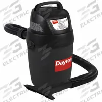 DAYTON Shop Vacuum: 2 gal Tank Size, Plastic, 1 1/4 in Vacuum Hose Dia, 6 ft Hose Lg, Wet/Dry, Std (MPN 61HV76). Key specifications — Tank Material: Plastic; Vacuum Pickup Type: Wet/Dry; Brand: DAYTON.