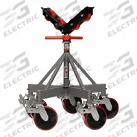 JET Roller Head Pipe Stand: V Head, 2,500 lb Max Load Capacity, Rigid Leg, 46 in Max Ht, Metal (MPN JT1-2405). Key specifications — attr511120: Steel; attr511105: Five-leg base; attr511119: Rigid; attr511107: Metal; attr473852: JET.