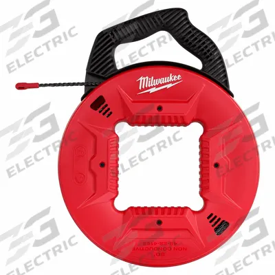 MILWAUKEE Fish Tape: 50 ft Lg, Manual Wind Tape Retraction, Spiral Tape Shape - Non-Conductive Fish Tapes