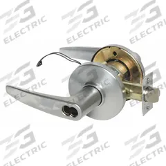 STANLEY SECURITY SOLUTIONS Door Lockset: Storeroom Lever Locksets, Chrome, ADA Compliant, Electrical (MPN 9KW37DEU16DS3626RQE). Key specifications — Ligature Resistance: Not Ligature-Resistant; Brand: STANLEY SECURITY SOLUTIONS; Visual Indicator Message: No Message; Lockset Style: Curved; ADA Compliant: Yes; Finish: Satin Chromium-Plated : Zinc Alloy.