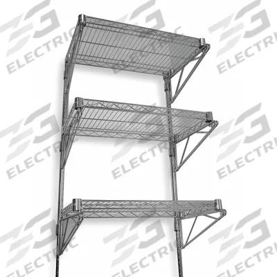 APPROVED VENDOR Wire Wall Shelf: 48 in x 14 in, 3 Shelves, 250 lb Load Capacity per Shelf - Adjustable-Height Steel Wire Wall-Mount Shelving