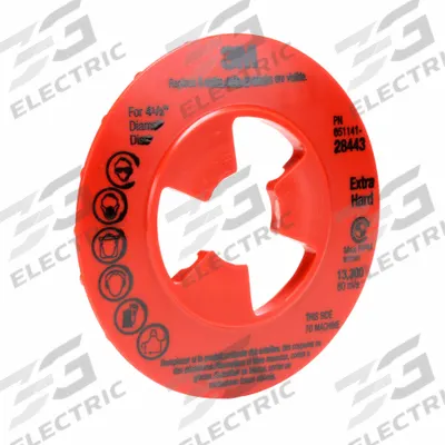 3M Disc Face Plate: 4 in Dia, Extra Hard - Ribbed Fiber Disc Pad Face Plates