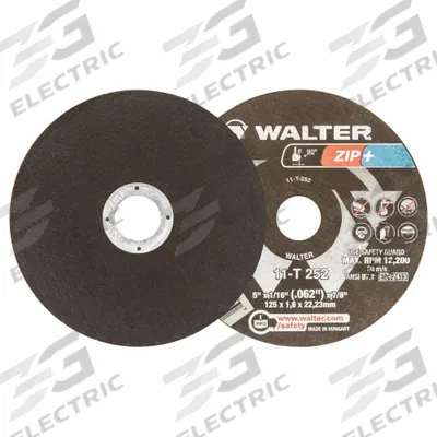 WALTER SURFACE TECHNOLOGIES Abrasive Cut-Off Wheel: Type 1, 5" x 1/16" x 7/8" - General Purpose Cut-Off Wheels for Carbon & Stainless Steel