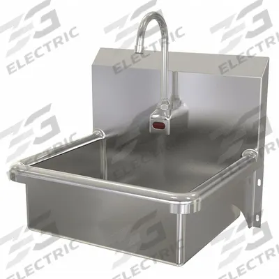 SANI-LAV Hands-Free Sink: 1 Stations, 7 in Bowl Dp, 17 in Bowl Lg, 14 in Bowl Wd - One-Station Wall-Mounted Hand Sinks with Faucets