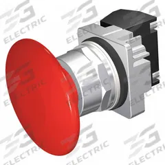 SIEMENS Mushroom Head Push Button: Non-Illuminated, Mushroom Head Profile, Non-Metallic, 30 mm, 1NC (MPN 52PM9V2J). Key specifications — Brand: SIEMENS; Action: Momentary; Series: Class 52; Terminal Connection: Pressure Plate; Push Button Material Type: Non-Metallic.