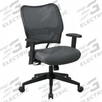 OFFICE STAR Office Chair: Space, Ht, Fabric Material, 17 3/4 in Back Ht, 19 1/4 in Seat Wd (MPN 13-V44N1WA). Key specifications — attr995518: Space; attr982877: Black; attr982913: Yes; attr982865: Black; attr982870: OFFICE STAR; attr982901: Grey.