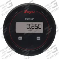 DWYER Digital Pressure Transmitter: Digital, 0 in wc to 0.5 in wc, Screw Terminals, 5 in Dia, 4X (MPN DM-003). Key specifications — Brand: DWYER; Display Type: Digital; Accuracy: ±1.00% of Full Scale; Manufacturer Part Number: DM-003; Series: Series DM; Housing Material: Plastic; IP Rating: IP66; Process Connection Type: Hose Barb.