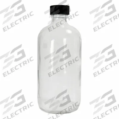 QORPAK Bottle: 960 mL, Amber, 33-400, Phenolic, 20, PolyCone - Safety Coated Narrow Mouth Round Glass Lab Bottles