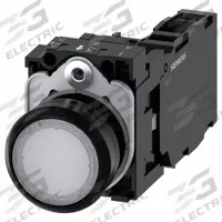 SIEMENS Illuminated Push Button: Illuminated, Flush Profile, Non-Metallic, 22 mm, 1NO/1NC (MPN 3SU1103-0AB60-1FA0). Key specifications — Brand: SIEMENS; Action: Momentary; Series: 3SU; Push Button Material Type: Non-Metallic.