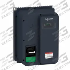 SCHNEIDER Variable Frequency Drive: In Phase Three, Out Phase Three, 1 1/2 hp, IP65, No Bypass (MPN ATV320U11N4WS). Key specifications — Style: Compact; Color: Black/Green; Output Phase: Three.
