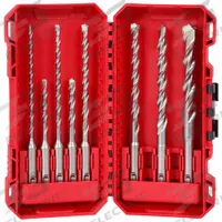 MILWAUKEE Rotary Hammer Drill Bit Set: 7 5/8 in Overall Lg, 13/32 in Shank Dia, 8 Drill Bits (MPN 48-20-7673). Key specifications — attr277146: MILWAUKEE.
