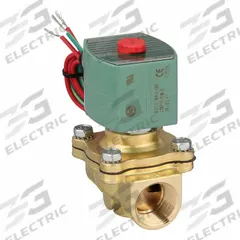 REDHAT Solenoid Valve: 2-Way, Normally Closed, 3/4 in Pipe Size, 24V DC, Watertight, High Flow (MPN 8210G095). Key specifications — Pipe Size: 3/4 in; Voltage: 24V DC; Brand: REDHAT; Coil Enclosure: Watertight.