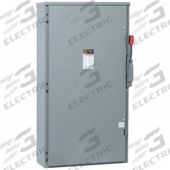 SQUARE D Safety Switch: Fusible, 400 A, Single Phase, 240V AC, Galvanized Steel, Indoor/Outdoor (MPN H225R). Key specifications — Brand: SQUARE D.