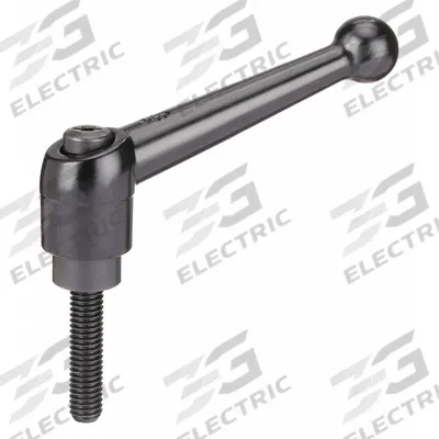 KIPP Adjustable Handle: Zinc w/ Steel Thread, M6 - Ball-Style Adjustable Handles with Threaded Stud