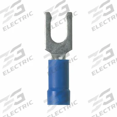 PANDUIT Pan-Term(R) PV14-8LF-C Fork Terminal: Blue, Vinyl, #8 Stud Size - Insulated Fork Terminals