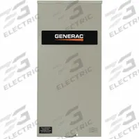 GENERAC Automatic Transfer Switch: Single Phase, 300 A Current Rating, Service Rated Transfer Switch (MPN RTSW300A3). Key specifications — Enclosure Material: Aluminum; Lockable: No; Rated Voltage: 120/240V AC; Brand: GENERAC; Compatible with Series: RTS; Service Rated Transfer Switch: Yes.