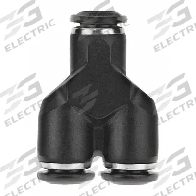 AIGNEP USA Push-Fit Wye Fitting: 4 mm OD x 4 mm OD x 4 mm OD Size, Nylon, 1 1/4 in Overall Lg - Nickel-Plated Brass Tube Fittings