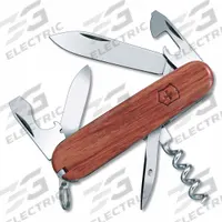 VICTORINOX SWISS ARMY Folding Knife: 6 Tools, 3 1/2 in Closed Lg, 6 1/4 in Open Lg, Stainless Steel (MPN 1.3601.63). Key specifications — attr15951: VICTORINOX SWISS ARMY; attr10311: Hardwood Spartan Swiss Army Knife; attr10312: Brown; attr15963: Wood; attr15981: Hardwood Spartan; attr15985: Stainless Steel; attr15986: Wire Stripper; attr519229: Pocket-Size.