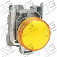 SCHNEIDER ELECTRIC Pilot Light: 22 mm Panel Mounting Size, Orange, LED, XB4 Series (MPN XB4BVG5). Key specifications — Series: XB4; Brand: SCHNEIDER; Includes Push-To-Test: No Push-To-Test Included.