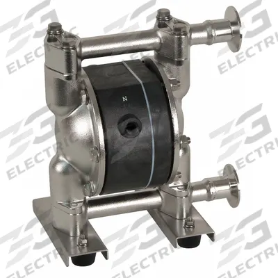 Dayton Double Diaphragm Pump: 316 Stainless Steel, 1 in, Tri-Clamp, 14 gpm - FDA-Compliant AODD Pumps