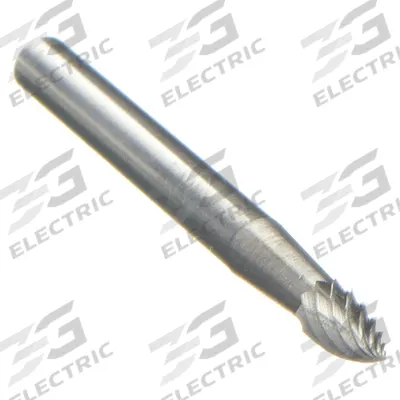 WIDIA METAL REMOVAL Carbide Bur: Pointed-End Tree, SG-43, Single Cut, 1/8" x 3/8" Head - Single-Cut Pointed-End Tree Burs