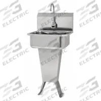 SANI-LAV Hands-Free Sink: 41 1/2 in Overall Ht, 17 in Bowl Lg, 7 in Bowl Dp, 0.5 gpm Flow Rate (MPN ES2-501L-0.5). Key specifications — Includes Side Splash: Side Splash Not Included; Power Source: AC Powered; Brand: SANI-LAV.
