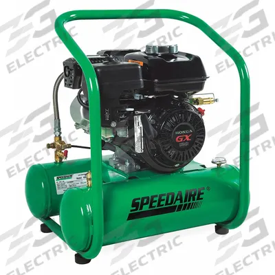 SPEEDAIRE Portable Gas Air Compressor: 1 Stage, 4 hp Engine, Honda, 4.6 cfm @ 90 psi - Hand Carry Portable Engine Driven Air Compressors