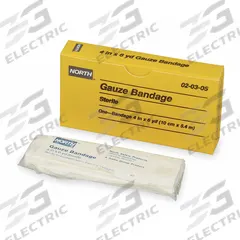 PIP GLOBAL SAFETY Gauze Wrap: 6 yd Dressing Lg, 4 in Dressing Wd, Gauze, Sterile (MPN 020305). Key specifications — Water Resistance: Not Water Resistant; Unitized: Unitized; Standards: ANSI Z308.1-2009; Manufacturer Part Number: 020305; Product Type: Gauze Bandage; Sterility: Sterile; Brand: PIP GLOBAL SAFETY; Fastener Included: Fastener Not Included.