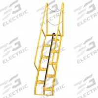 VESTIL Alternating Tread Stairs: 9.5 ft Overall Ht, Steel, 350 lb Load Capacity, Perforated (MPN ATS-6-56). Key specifications — Color: Yellow; Brand: VESTIL.