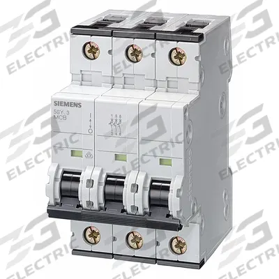 Siemens Supplementary Protector: 20 A Amps, 5kA at 400V AC, Screw Clamp, 5SY6 - C-Curve, 3-Pole UL1077 DIN Rail-Mount Supplementary Protectors