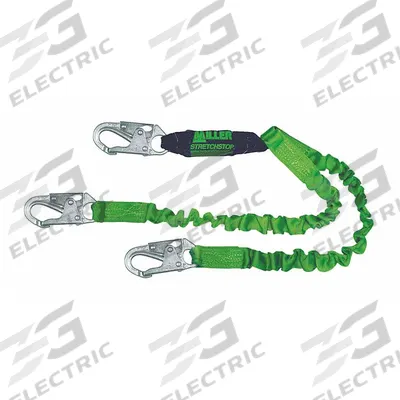 MILLER BY PIP Shock-Absorbing Lanyard: Shock Pack, Steel Snap Hook, Steel Snap Hook - General Fall Protection Shock-Absorbing Lanyards