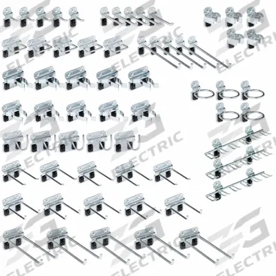 TRITON PRODUCTS Lock Hook Kit: 63 Hooks, Screw-In, Screw-In - Hook & Toolholder Assortments for Square-Hole Pegboard