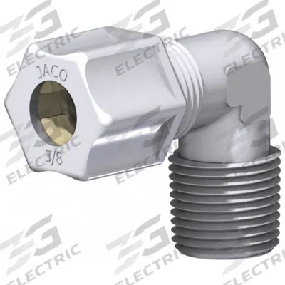JACO Male Elbow Compression Connector: 1/2 in OD x 1/4 in Pipe Size, Compression x MNPT - General Purpose Nylon Compression Fittings