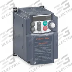 FUJI ELECTRIC Variable Frequency Drive: In Phase Three, Out Phase Three, 1/2 hp, No Bypass, Blue (MPN FRN0002C2S-4U). Key specifications — Style: Heat Sink; Color: Black/Blue/Gray; Output Voltage: 380-480V AC; Output Phase: Three.