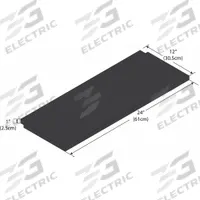 Notched Shelf: 24 in Overall Lg, 12 in Overall Wd, 1 in Overall Ht, Phenolic, Black, 11 Gauge (MPN GRPSN1224). Key specifications — Material: Phenolic; Brand: INSTOCK.