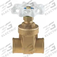 MILWAUKEE VALVE Gate Valve: 2 in, Brass, Non-Rising, Sweat x Sweat, 200 psi CWP, Wheel, Solid Wedge (MPN UP668 2"). Key specifications — Bonnet Material: Brass; Brand: MILWAUKEE VALVE; Wedge Material: Forged Brass.