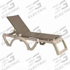 GROSFILLEX Chaise Lounge: Taupe, Polyester Fabric, Sandstone, 1 Chairs, 14 in Chair Ht, PVC Coated (MPN UT167181)