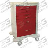 LAKESIDE Medical Procedure Cart: Steel, (2) Swivel/(2) Swivel with Brake, Red, Red, 6 Drawers (MPN C-630-B-2R). Key specifications — Material: Steel; Drawer Color: Red; Brand: LAKESIDE; Caster/Wheel Configuration: (2) Swivel with Brake; Cabinet Color: Red.