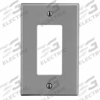 HUBBELL Wall Plate: Decorator-Rocker, 1 Gang, Gray, Midsize Size (MPN PJ26GY). Key specifications — Brand: HUBBELL; Material: Polycarbonate.
