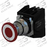 EATON Mushroom Head Push Button: 30 mm, Metallic, Mushroom Head Profile, 2NO/2NC (MPN 10250T715R). Key specifications — Manufacturer Part Number: 10250T715R; Product Type: Push Button Operators; Series: 10250T; Brand: EATON; AC Contact Rating: 10 A @ 600 V; Action: Maintained/Maintained; DC Contact Rating: 2.5 A @ 250 V; Operator Illumination: Non-Illuminated.