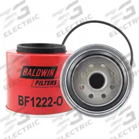 BALDWIN FILTERS Fuel Filter: Spin-On, 4 1/4 in Outside Dia, 1"-14 Thread Size, Cellulose, Ford (MPN BF1222-O). Key specifications — attr1137520: BF1222-O; attr434022: BALDWIN FILTERS; attr427730: Cellulose; attr427731: Integral Post Seal; attr1017112: Trucks; attr1017113: Ford.