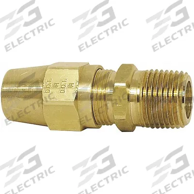 PARKER Compression Fitting Adapter: 5/8 in OD x 1/2 in Pipe Fitting Size, Compression x MNPT - DOT Air Brake Compression Fittings for Copper Lines
