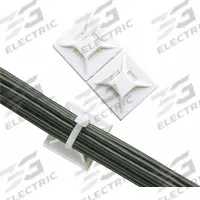 PANDUIT Cable Tie Mounting Base: 0.17 in Slot Wd, 0.07 in Slot Ht, White, 0.75 in Wd, 100 PK (MPN ABMM-AT-C). Key specifications — For Use With: Miniature and Intermediate Cable Ties; Size: 0.75 in L x 0.75 in W x 0.18 in H; Color: White; Brand: PANDUIT.