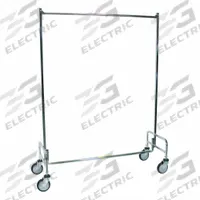 R&B WIRE PRODUCTS INC. Garment Rack: Rod Design (No ) Hooks, 1 Rod Rods, 65 1/2 in Overall Ht, Steel (MPN 704). Key specifications — Color: Silver; Finish: Powder Coated; Material: Steel; Foot Type: Casters.